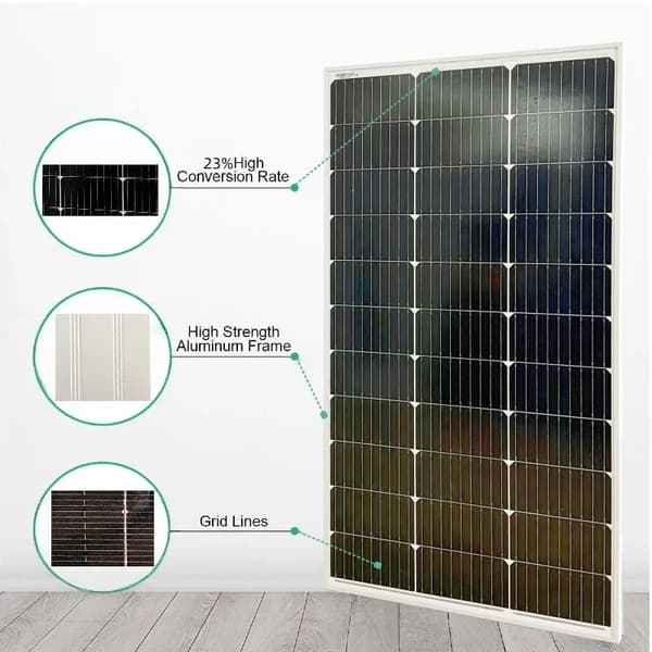 Solpanel, Hög Effektivitet, Hållbar Design,100W*2