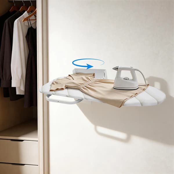 Strykbord, Väggmonterat, Fällbart Design,Vit
