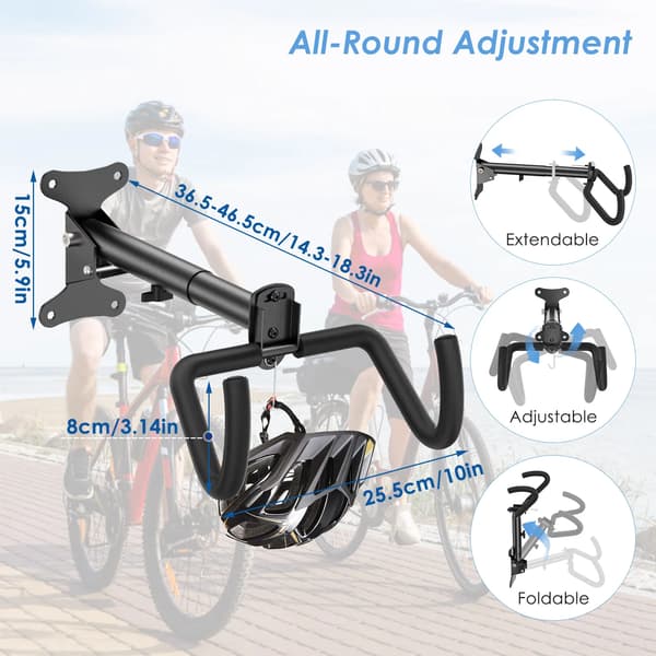 Cykelstativ, 60 kg kapacitet, sammenklappeligt design,sort
