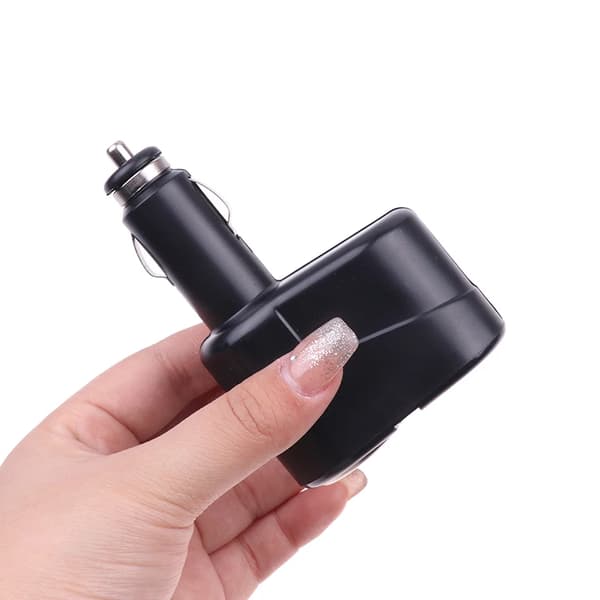 Cigaretlighter Splitter, Dobbelt Stik, LED Indikator,sort