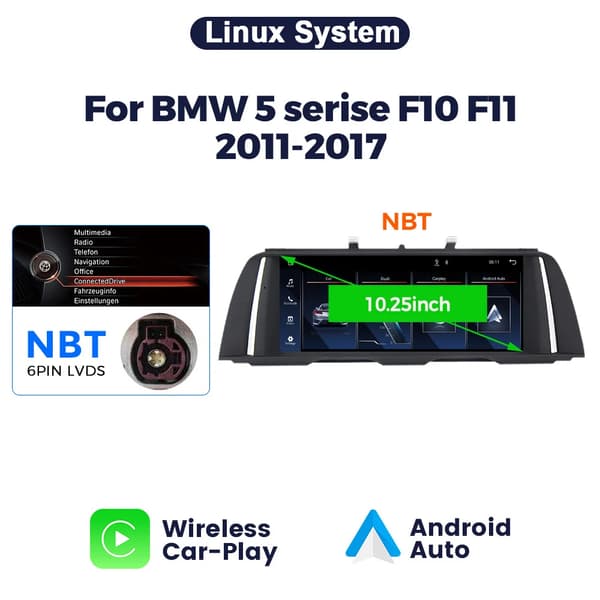 Bil Multimedia Afspiller, Trådløs CarPlay, Dual System Kompatibilitet,Linux System NBT