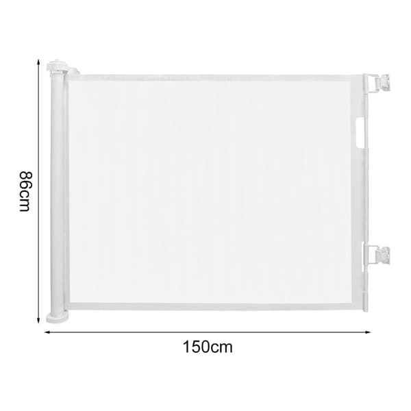 Säkerhetsbarriär, Fällbar Design, Enhandsgrepp,150 Vit cm