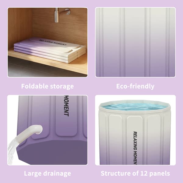Sammenklappelig Badekar, Miljøvenligt Materiale, Brugervenlig Installation,VIOLET/紫罗兰