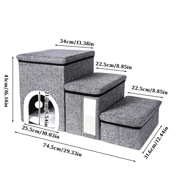 Husdjurstrappa, Fällbar Design, Halkfria Säkerhetsfunktioner,Hundtrappa
