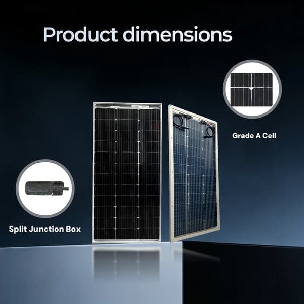 Solpanel, Monokrystallinsk, Høj Effektivitet,TM120W 2stk