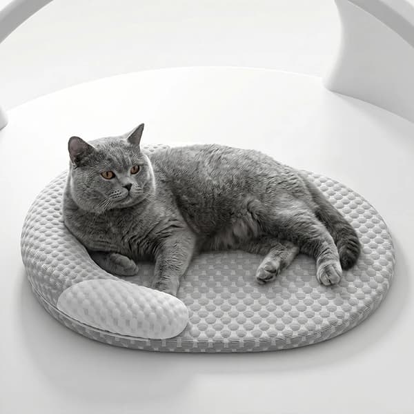 Køle Hundeseng, Åndbar Design, Ergonomisk Støtte,Lys Grå-b, XL