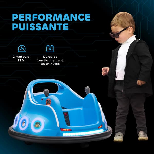 Bumperbil, 360° rotation, dualmotor,Blå