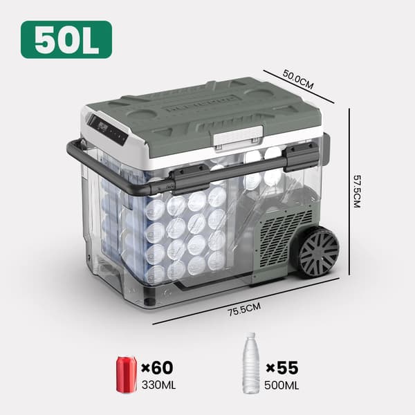 Bilkylskåp, Dubbelzonkontroll, Bärbar Design,50L