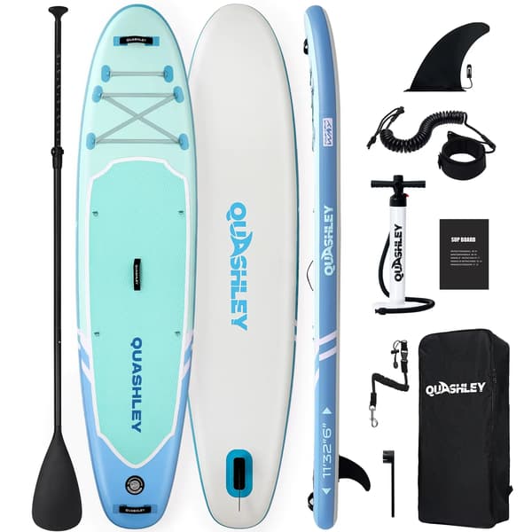 Oppustelig Paddle Board, Bærbar Design, Komplet Tilbehørssæt,Blå