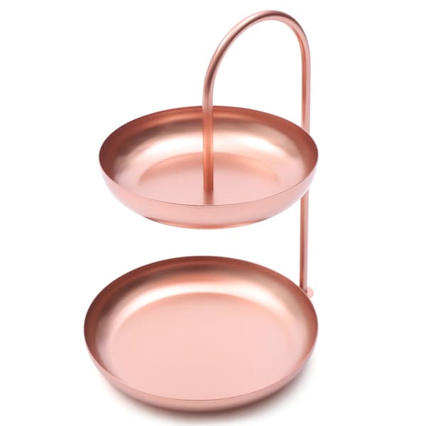 Fruktkorg, 2-nivådesign, robust järnkonstruction,Roséguld