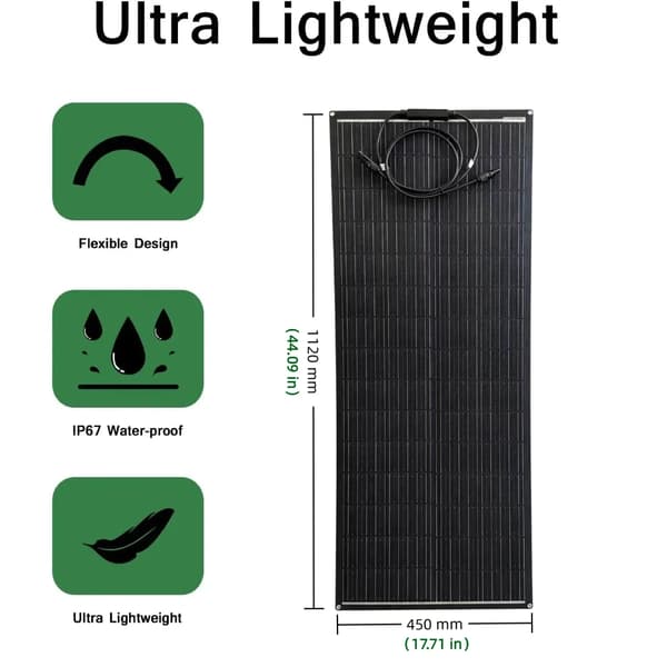 Solpanel, Letvægts, Høj Effektivitet,ETFE100W   2PC