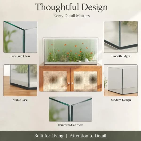 Akvarium, Holdbart Glas, Ideelt til Hjemmebrug,Gennemsigtig