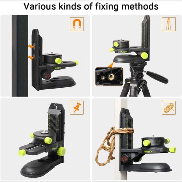Laser nivåadapter, magnetisk bas, justerbar klämma,grön