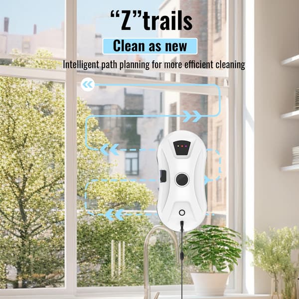 Fönsterputsrobot, Kraftfull sug, Intelligent navigering,VIT, Ja
