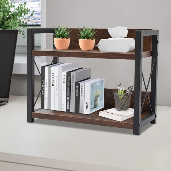 Køkkenbordhyldeorganisator, Robust MDF & Jern, Pladsbesparende Design,Brun
