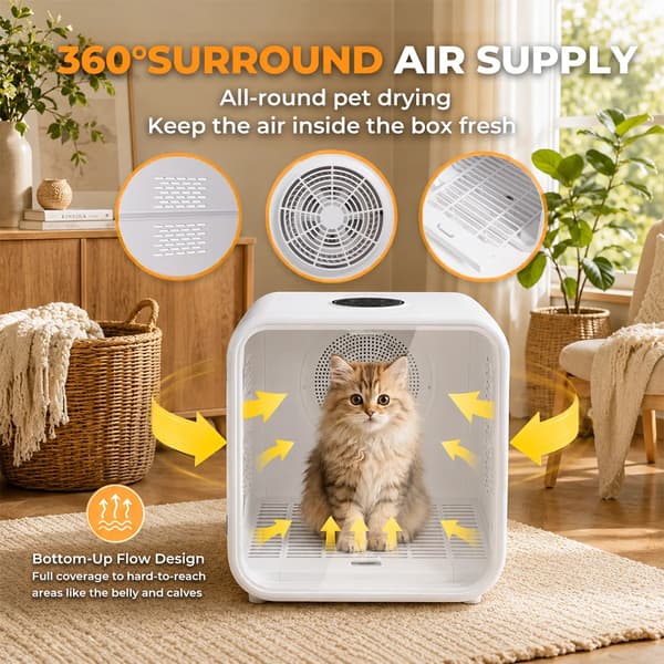 Pet Tørringsboks, Smart Automatisk Tørring, Ultra Stille Drift,62L Basisversion