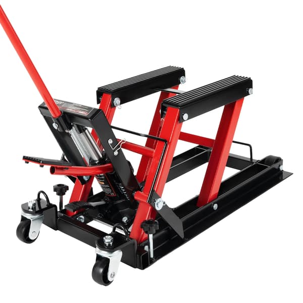 Hydraulisk motorcykellyft, 1500 lbs kapacitet, enkel drift,Röd