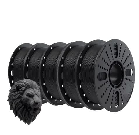 3D-printer filament, 1,75 mm diameter, miljøvenligt materiale,5PCS Sort