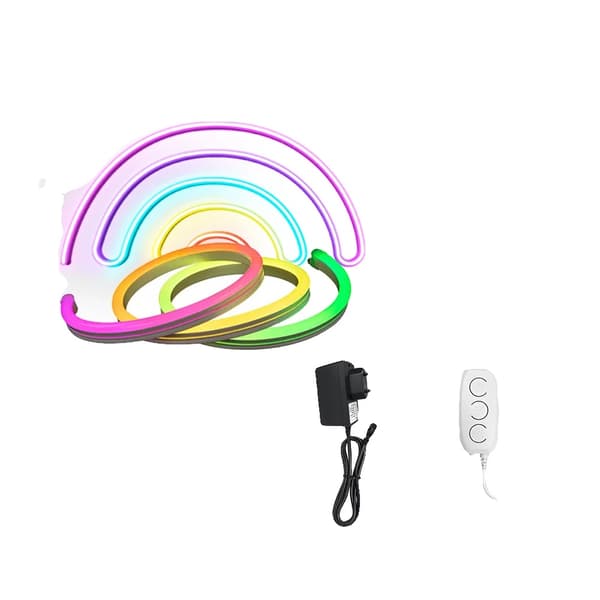 LED-neonauha, RGB-värit, kaksoiskontrolli,Bluetooth, 12V DC 5M-a