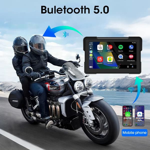 Motorcykel Dashboard Display, 7 tommer, Trådløs Forbindelse,7 tommer Carplay