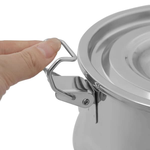 Opbevaringsbeholder, Rustfrit Stål, 5 Liter Kapacitet,Sølv