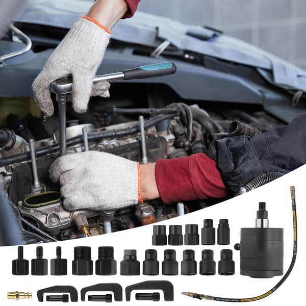 Dieselinjektorpuller, Pneumatisk drift, 19 adaptrar ingår,24pcs