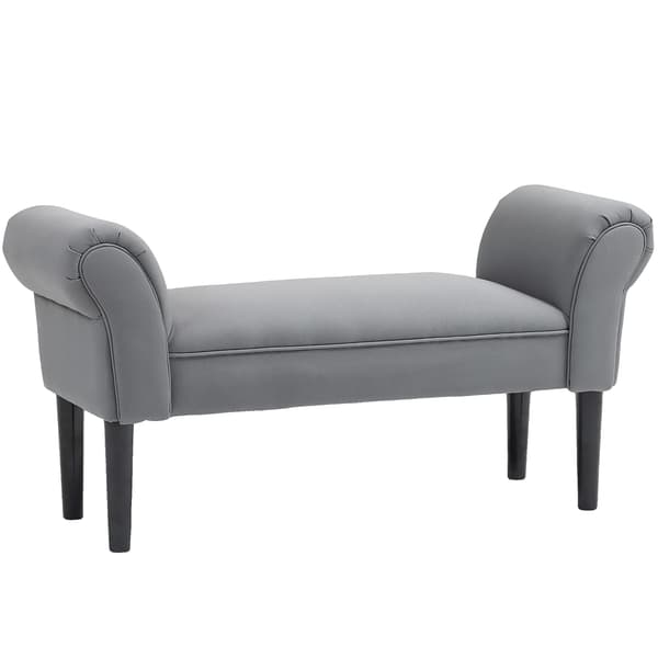 Bänk, Vadderad Sittplats, Modern Stil, MÖRKGRÅ