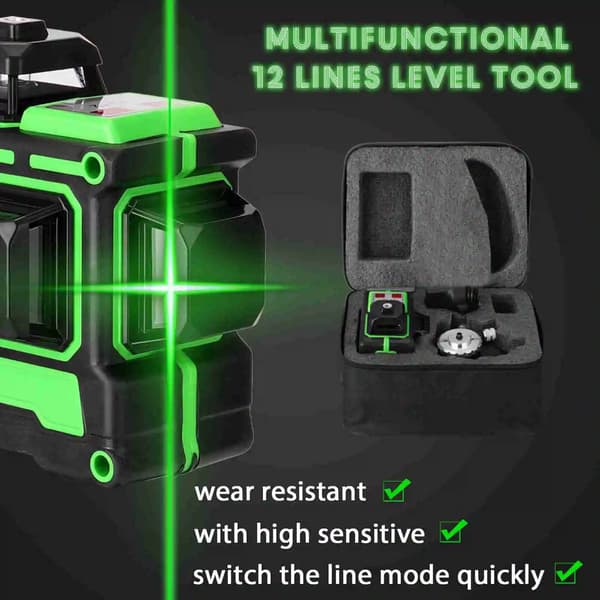 Laser niveau, justerbar stativ, selvnivellerende funktion,sort