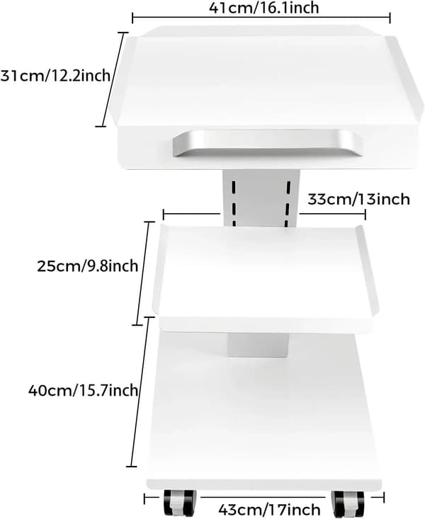 Laboratorievogn, Multifunktionel 3-lags design, Nem mobilitet,HVID