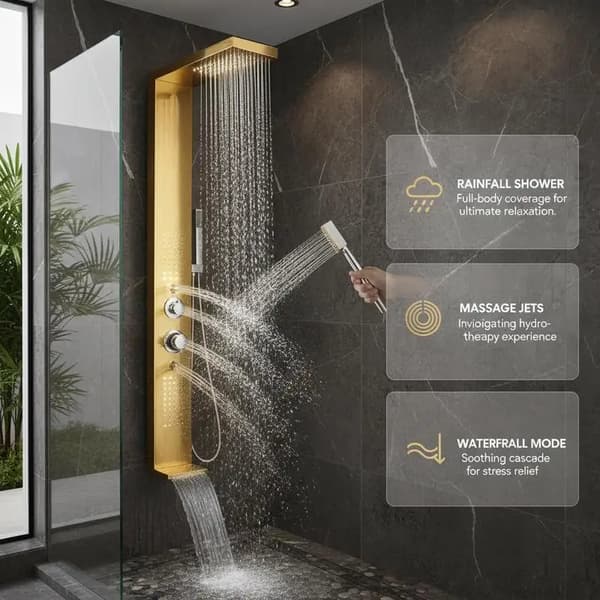 Bruserpanel System, Multifunktionelle Tilstande, Elegant Design,gylden
