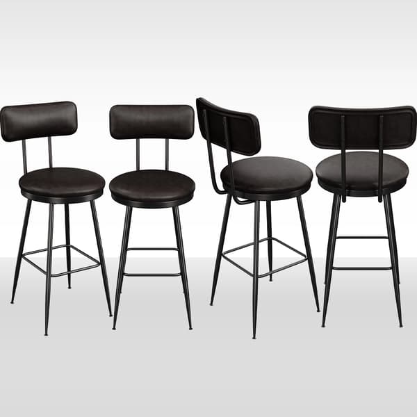 Barstol, Moderne Design, Komfortabel Siddeplads,Sort-4Stykker