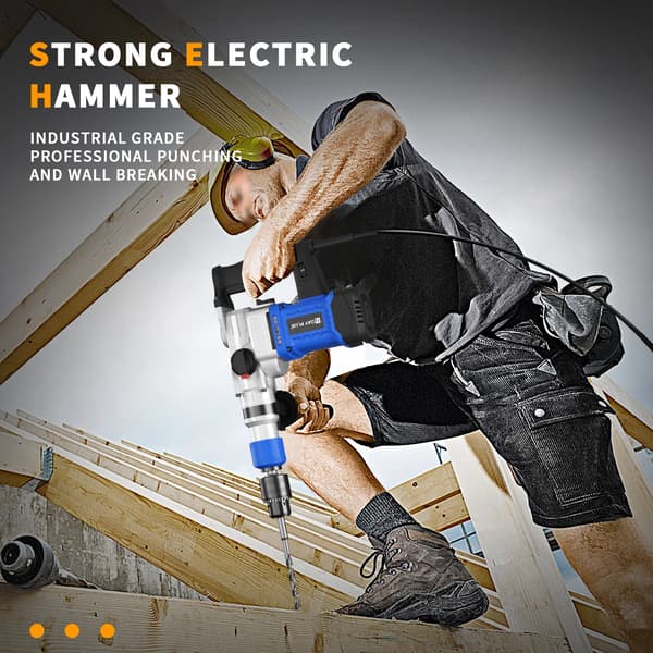 Rotary Hammer Drill, 1500W Effekt, 4-Funktionsdesign,Blå