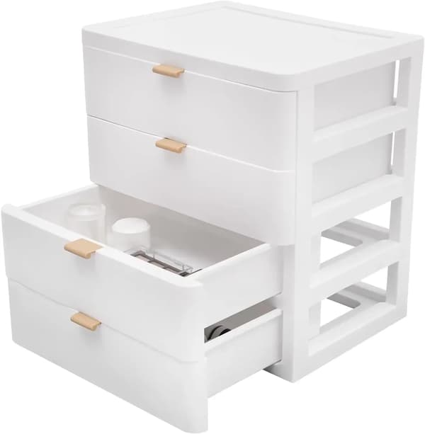 Förvaringslåda, 4-lådesystem, Modern design,VIT