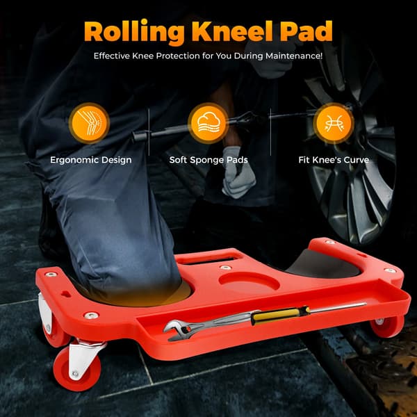 Rullande knäskydd, ergonomiskt stöd, flexibel rörlighet,Röd