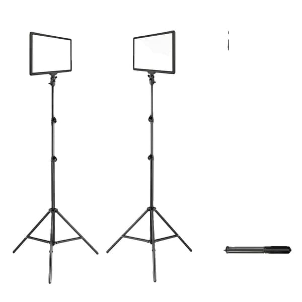Fotografi LED Panel Lys, Dæmpbar, Bi-farvet,2stk 2M stativ