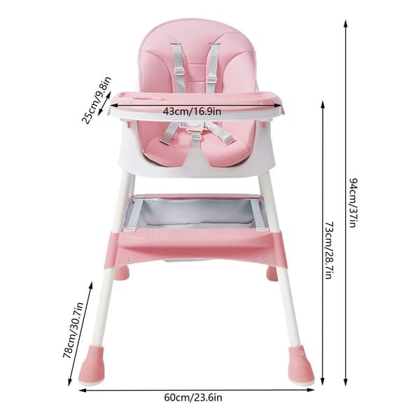 Barnstol, 2-i-1 Design, Säkerhetssele,Rosa