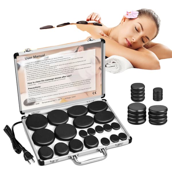 Hot Stone Massage Sæt, Temperaturkontrol, Bærbart Design,20pcs