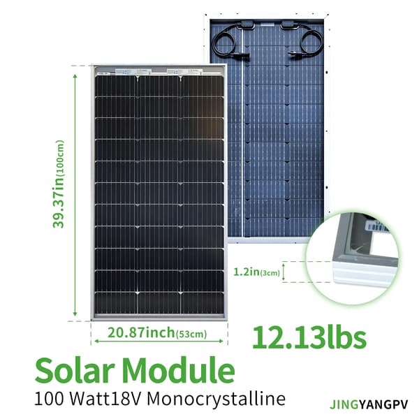 Solpanel, Høj Effektivitet, Holdbart Design,2stk 100w panel