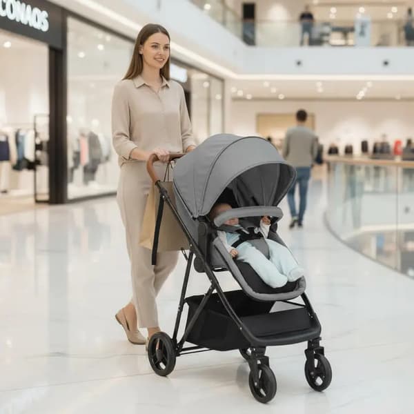 Barnvagn, Stålram, Fällbart Säte,Gris