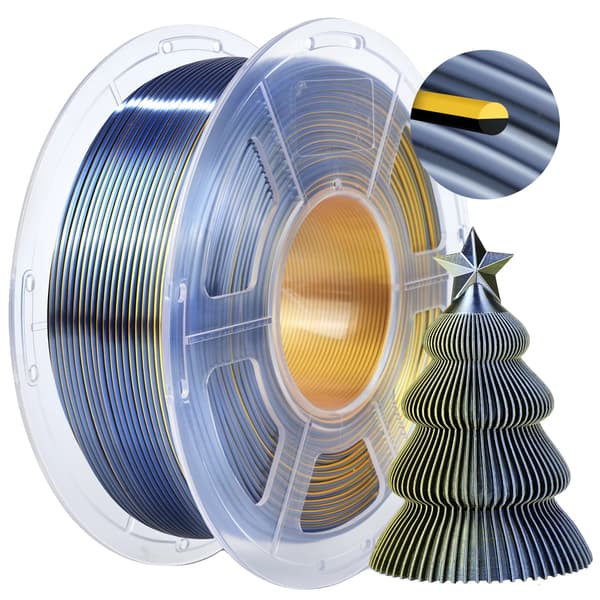 3D Printer Filament, PLA+ SILK, Boblefri,SKDC-BK GD