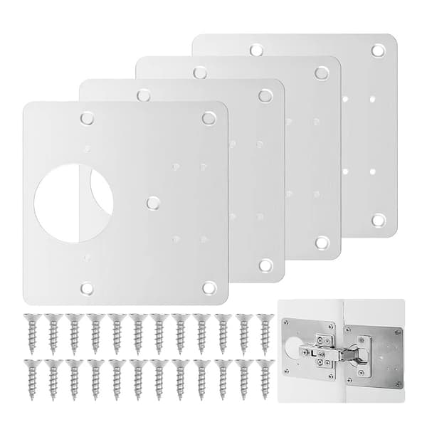Hinge Repair Plate, Rostfritt Stål Material, Lätt Installation,4st