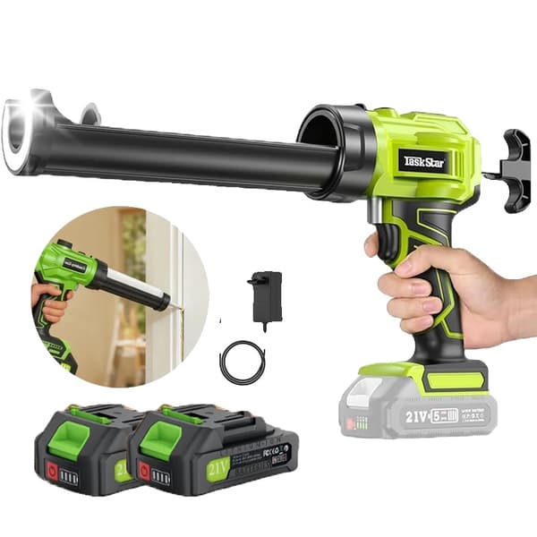 Siliconepistol, Firehastighedsjustering, Integreret LED-lys,2 batterier