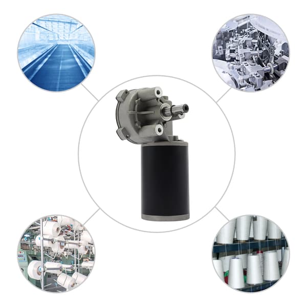 DC Gear Motor, 12V, 60W Effekt,12V, sort