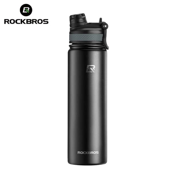 Vandflaske, Isolering til varmt og koldt, Holdbart rustfrit stål,Sort 650ML