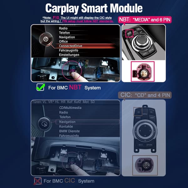 Trådlös CarPlay Android Auto, Sömlös Integration, Snabb Installation,För BMW NBT
