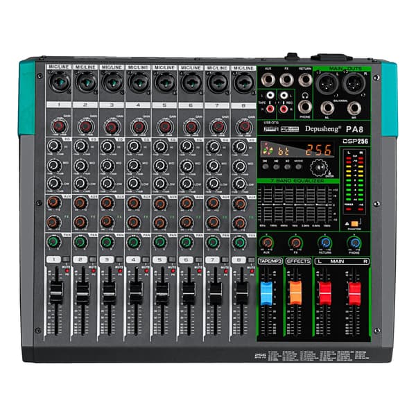 Lydmixer, 16 Kanaler, Bluetooth-forbindelse,PA8