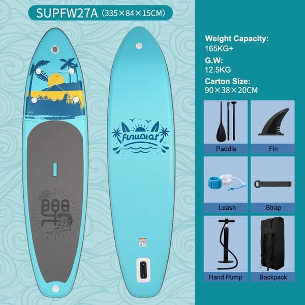 Stand Up Paddle Board, Lätt PVC, Förbättrad Stabilitet,Blå