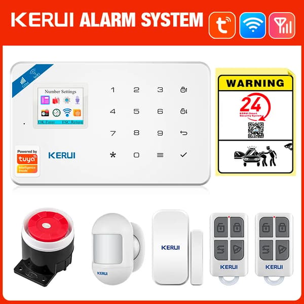 Alarm System, Trådløs Forbindelse, Smart Home Kompatibilitet,alarmsæt 1, EU stik-a