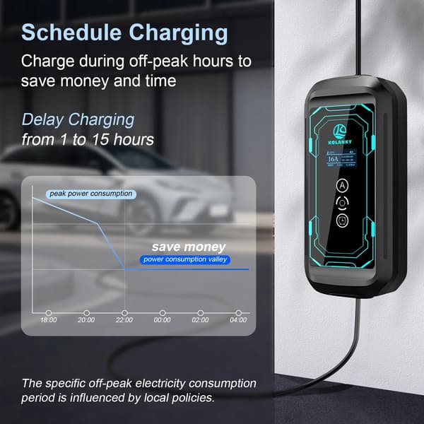 EV-lader, Bærbart design, Justerbar strøm,11KW-10M