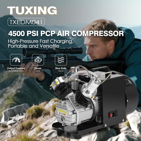PCP Luftkompressor, 4500 psi Højtryk, Vandkølesystem,220V